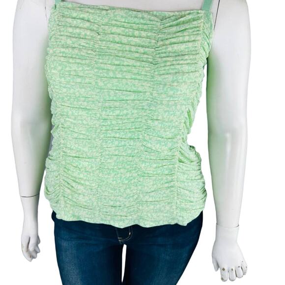 New Torrid Womans Sz 5X Plus Tanks Shirred Mesh Stretch Floral Green Lined NWT - Picture 6 of 10